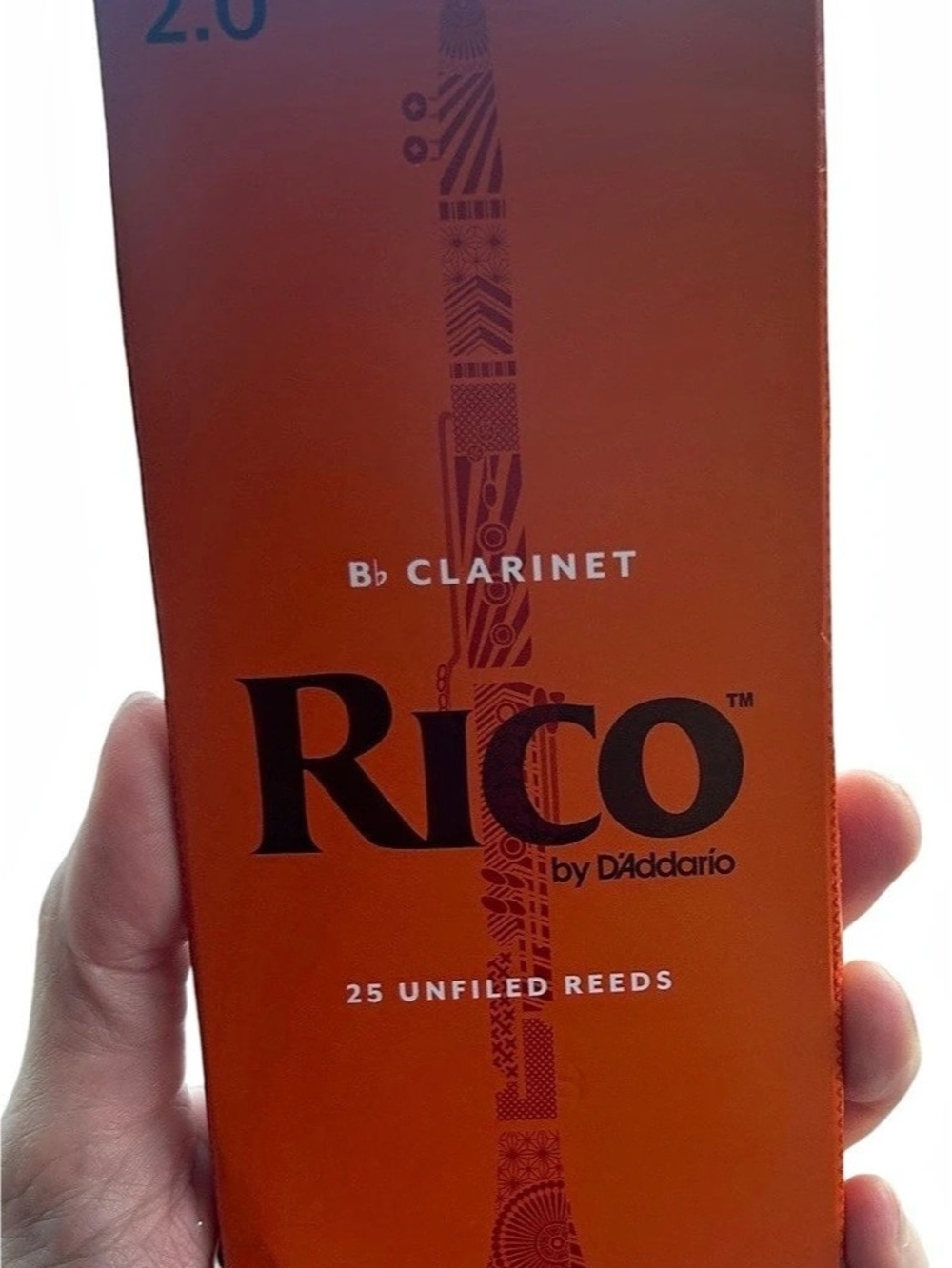 25 Rico Bb Clarinet Reeds • Standard 2.0 (Soft) • New 25-Pack (D’Addario)
